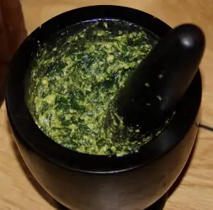 Pesto made the old-fashioned way!