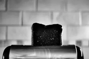 burned toast in toaster