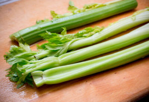 Crisp Celery on a cutting board
