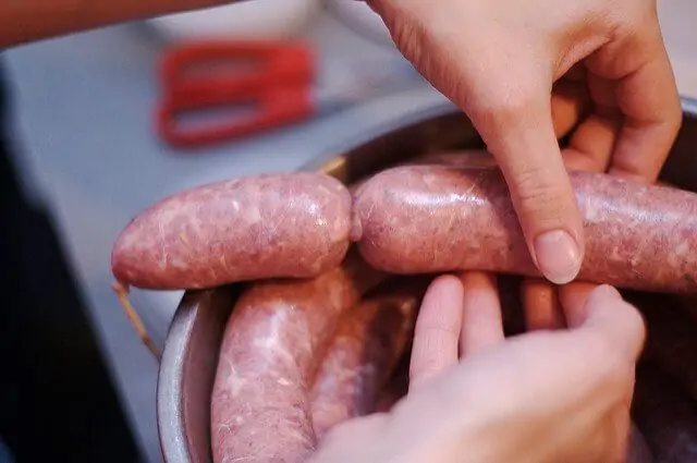Making yummy sausages!