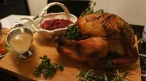 turkey displayed on table