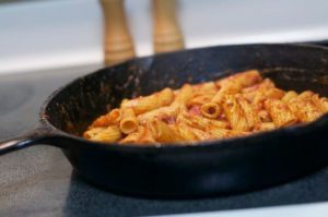 You can't make your ziti in a rusty cast iron pan. 