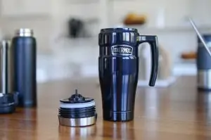 The thermos is an iconic brand of vacuum sealed flasks - perfect for keeping liquids warm.