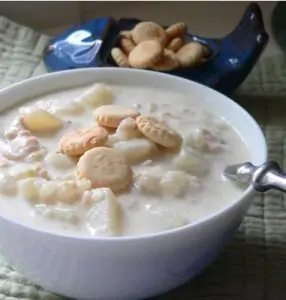Clam Chowder Soup in a Bowl