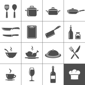 kitchen items in a grid