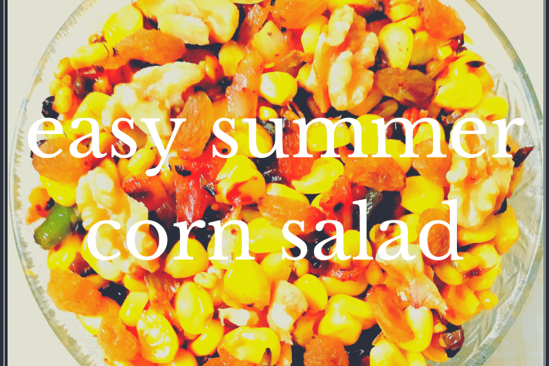 close up of corn salad