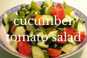bowl of cucumber tomato salad