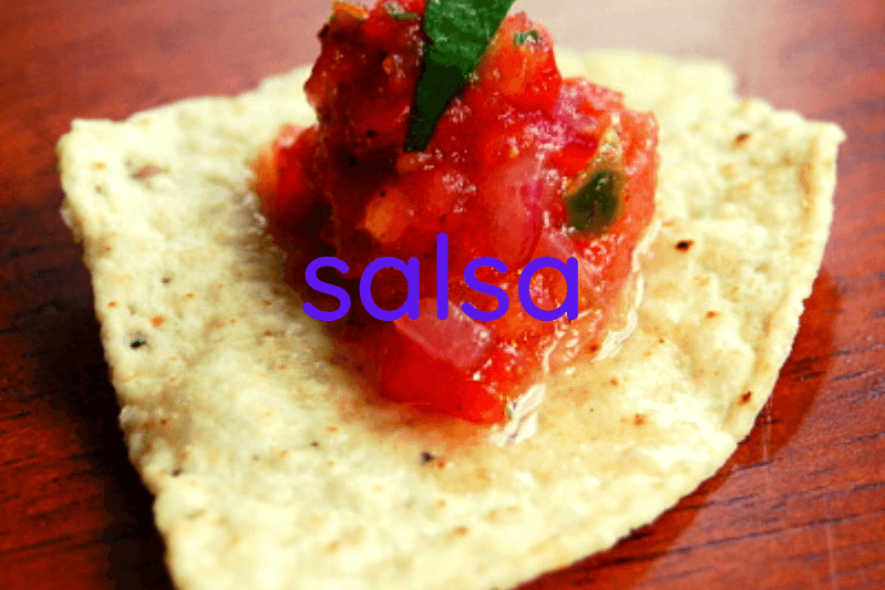 salsa on tortilla chip