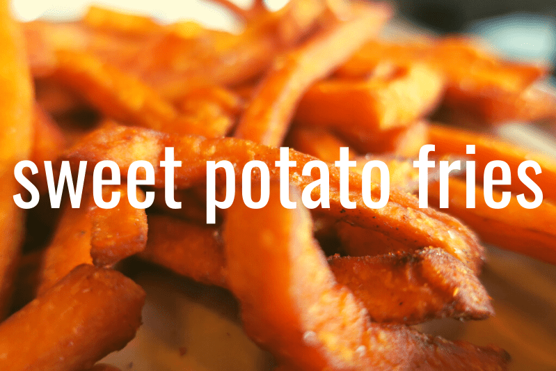 close up of sweet potato fries