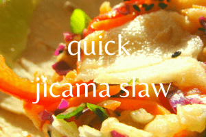 close up of jicama slaw