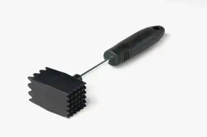 meat tenderizer with black plastic handle