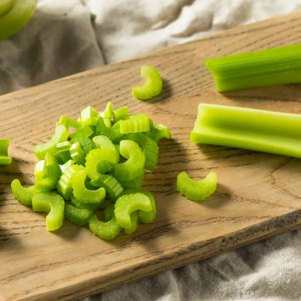 green chopped celery