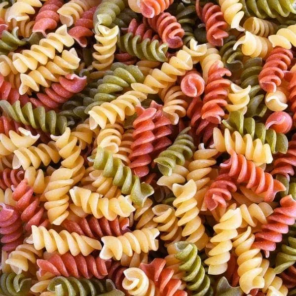 multi colored pasta