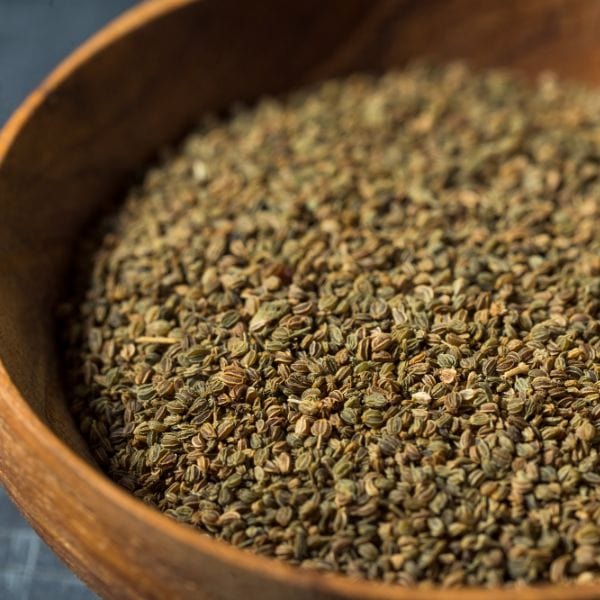 raw celery seeds in a bowl