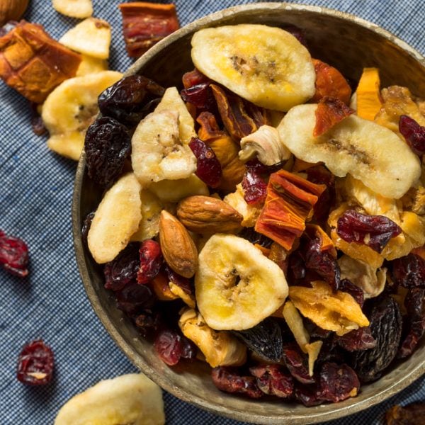 trail mix with dried bananas