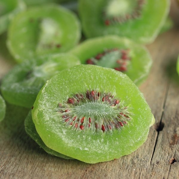 dried kiwi on a wooden background