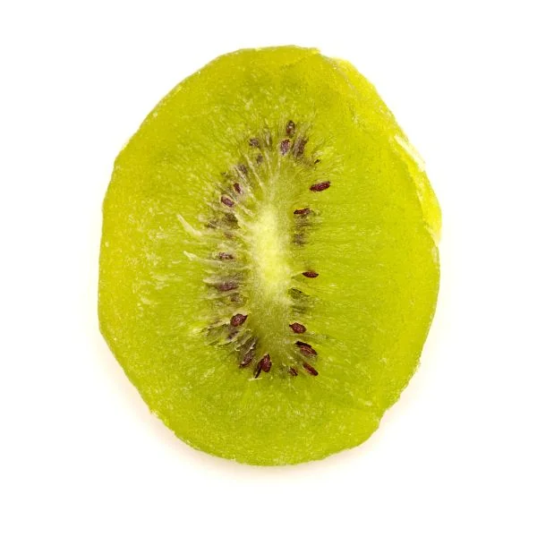 dried kiwi slice on a white background