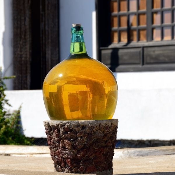 A large bottle of Malvasia wine