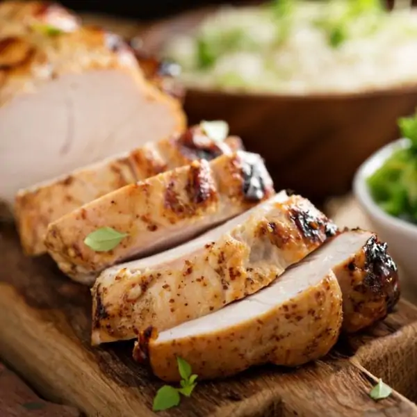Barbecued honey maple turkey sliced pieces
