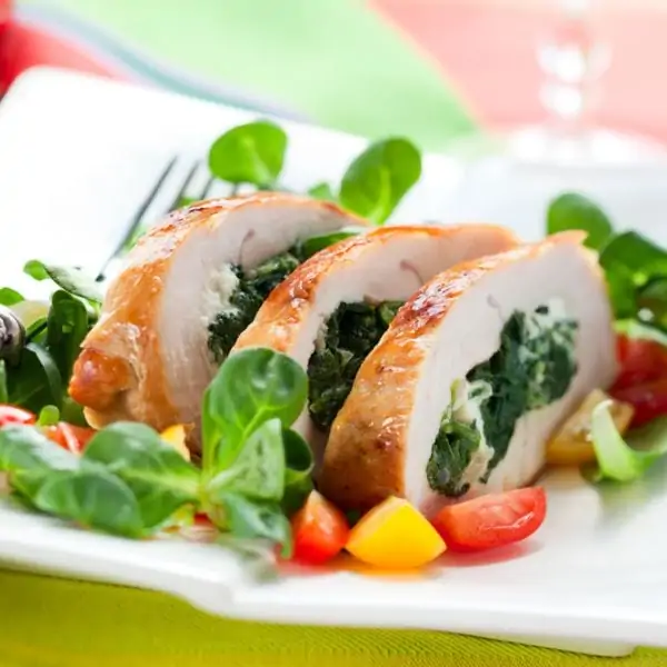 Stuffed turkey breast with spinach and cheese