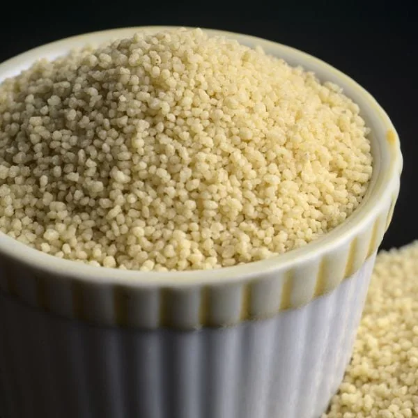 A small bowl full of cous cous 
