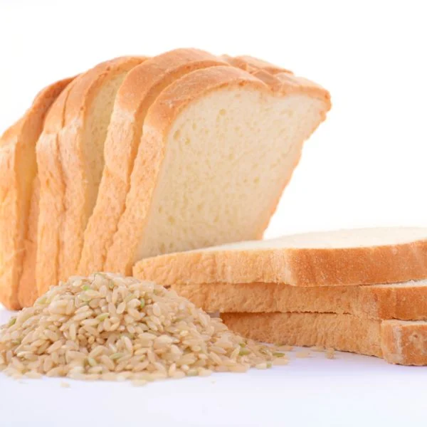 Bread slices with some rice 