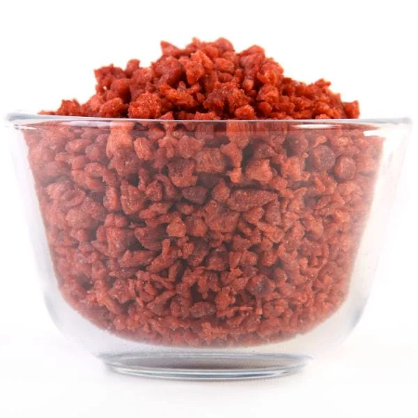 Bacon bits in a glass bowl