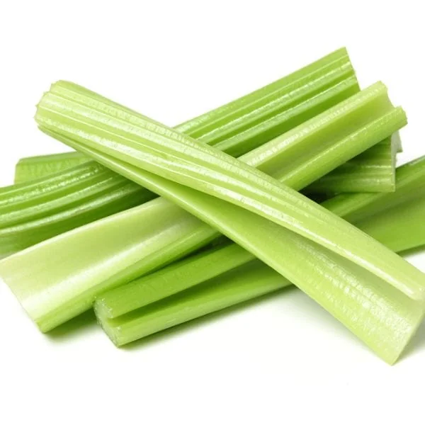 Celery sticks on a white background
