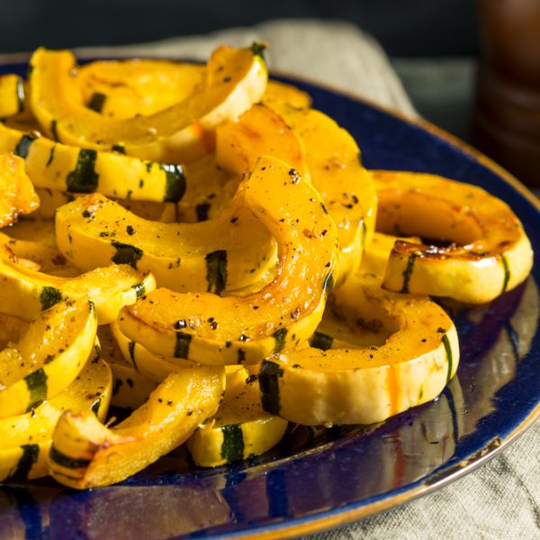 Smokey and Savory Roasted Delicata Squash on a plate